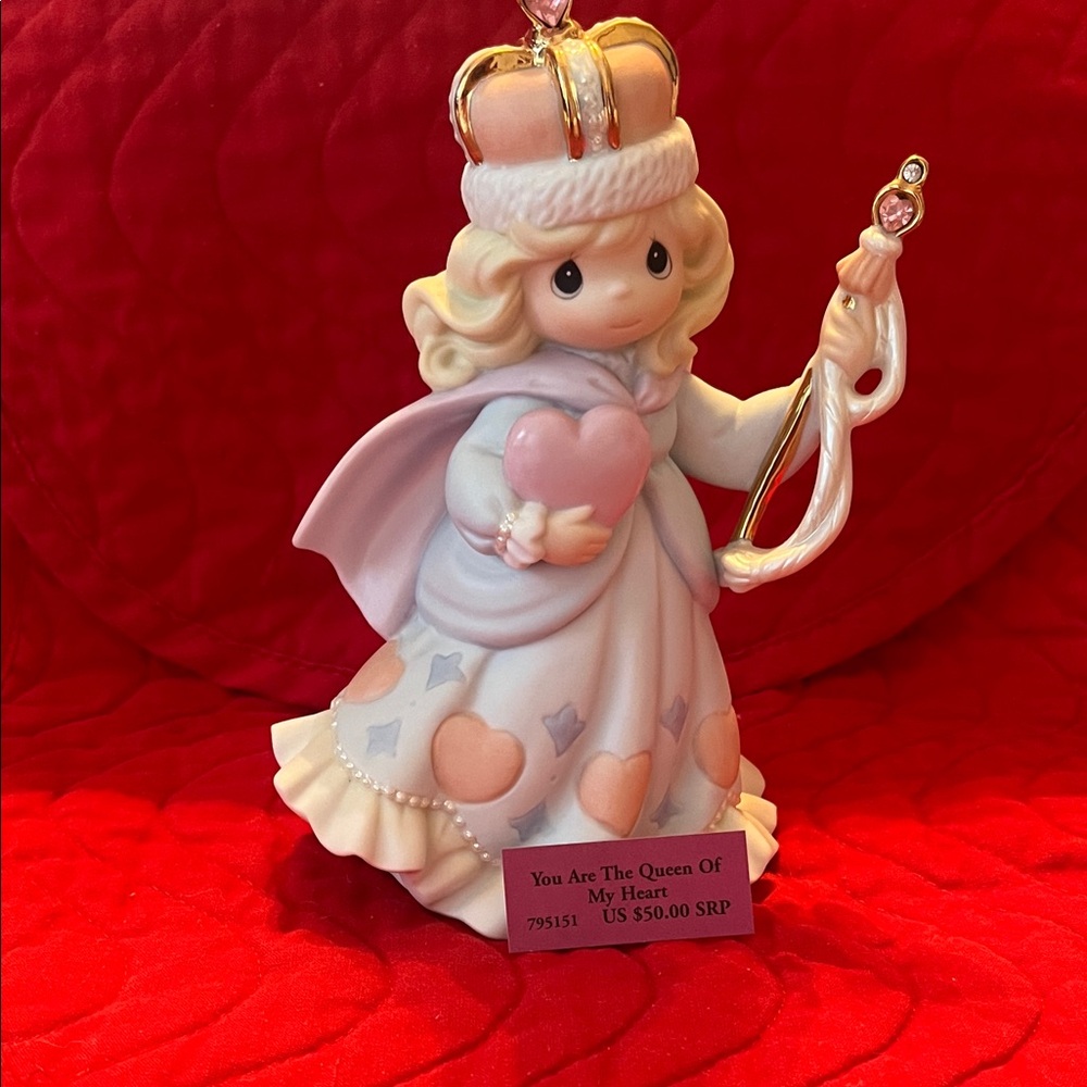 Precious Moments Queen Figurine with Pink and White Accents